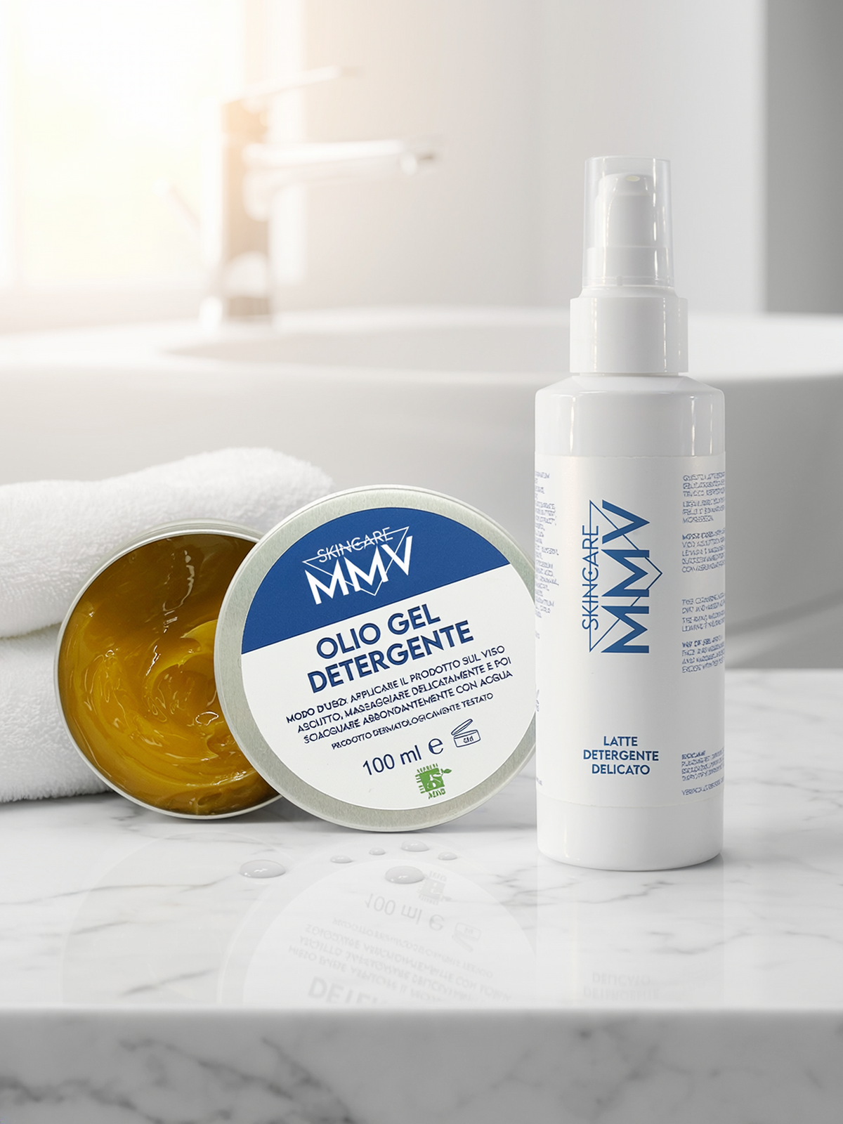 DUO Detersione (OLIO GEL DETERGENTE || struccante e detergente  oleoso 100ml+LATTE DETERGENTE DELICATO a risciacquo 150 ml)